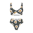 thumbnail image 4 of Daiia Cute Poached Eggs Women's Bikini Set Two Piece Swimsuit High Waisted Bikini Adjustable Straps Bikini Perfect for Beach, Pool, and Summer Vacation-Medium, 4 of 9