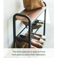 thumbnail image 5 of Yamazaki Home Shoe Organizer and Bench, Black, Steel + Wood,  Holds 4 pairs of shoes, No Assembly, 5 of 7