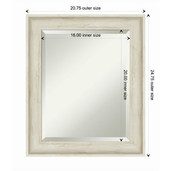 Amanti Art Regal Birch Cream Framed Wall Mirror - 20.75 x 24.75 in