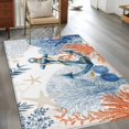 thumbnail image 2 of Ocean Anchors Area Rugs 4x6 ft Orange Blue Summer Sea Corals Shells Starfish Washable Rug Non Slip Indoor Carpet Absorbent Floor Mat for Living Room Bedroom Dining Room, 2 of 9