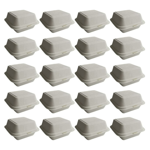 25 cajas biodegradables para hamburguesas, cajas de almacenamiento de comida rápida, soporte para hamburguesas