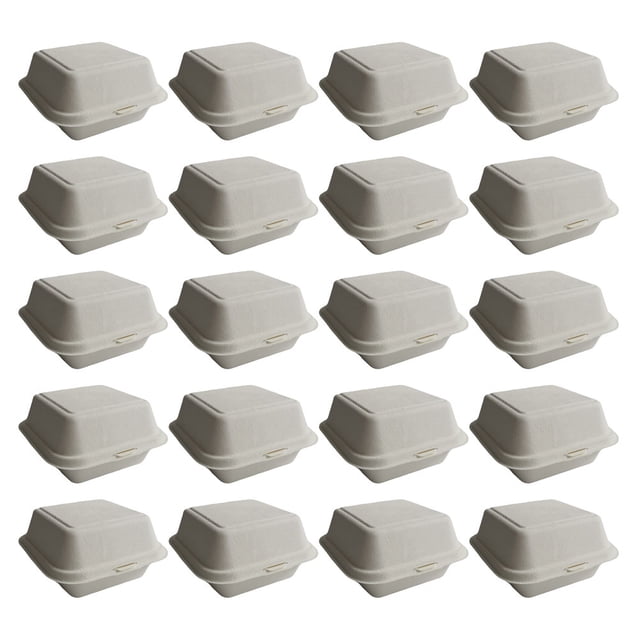 25 Pcs Boîtes d'Emballage Biodégradables pour Burgers Boîtes de Rangement pour Fast-Food