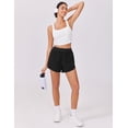 thumbnail image 4 of Pantalones cortos PINSPARK negros de talle alto para correr para mujer, XL, 4 of 5