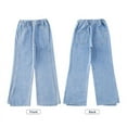 thumbnail image 4 of Rolanko Girls Jeans Denim Elastic Wasit Wide Leg Baggy Pants Kids Clothes 6-14 Years, 4 of 6