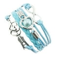 thumbnail image 3 of EQWLJWE Infinity Love Heart Pearl Charm Bracelet, Leather, 6.7 in, (1PC), 3 of 3