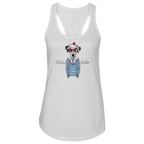 Hello Sailor Dalmatian Tank Women -Image by Shutterstock, Female Small
