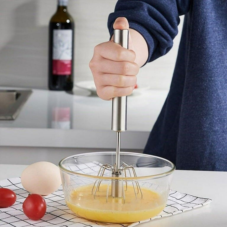 1PC Semi-automatic Egg Beater Stainless Steel Egg Whisk Manual Hand Mixer  Self Turning Egg Stirrer Kitchen Accessories Egg Tools