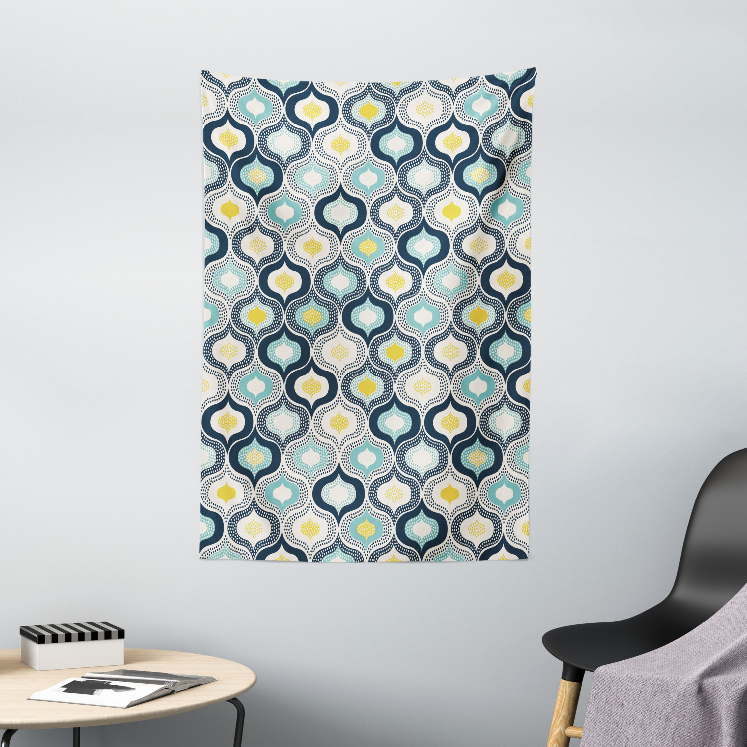 Ambesonne Geometric Duvet Cover Set - King Size 3-Piece Bedding With Morrocan Mediterranean Pattern