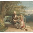thumbnail image 2 of Elchanon Verveer 16x15 Gold Ornate Wood Frame and Double Matted Museum Art Print Titled - Man Who Reads to a Small Child (1836 - 1900), 2 of 4
