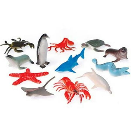 Lot of 12 3" Decor Plastic Toy Sea Life Animals Figures Set