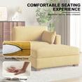 thumbnail image 3 of UIXE Oversized Corduroy Chaise Lounge w/Pillows Indoor Recliner Lounge Chair with Ottoman, Left Arm Chaise Upholstered Single Lounge Sofa,Orange, 3 of 8