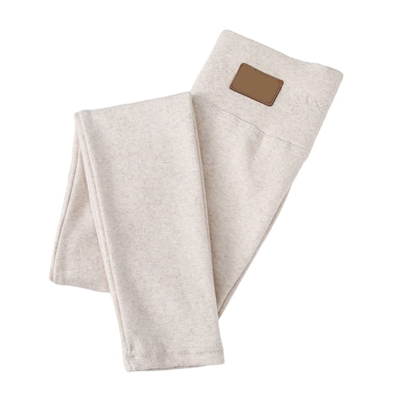 WUANDIXFA Girls Winter Fleece Lined Leggings Children's Leggings Spring and Autumn Kids Pure Color Pants Leggings High Waisted Slim Fit Pants Yoga Pants Beige,9-10 Years