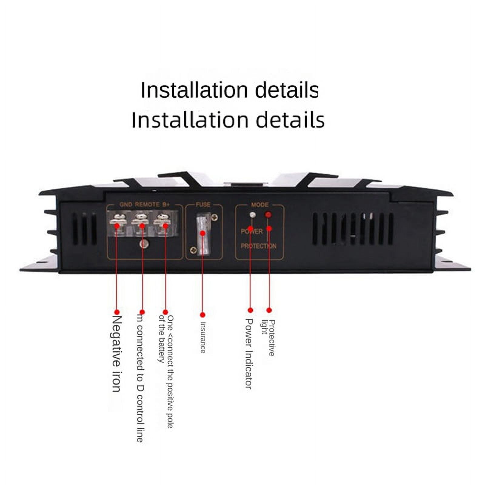 3800W High Power Car Sound Amplifier 2-Channel Car 12V Amplifier Stereo Car Audio Receiver for Car Audio Modification