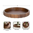 thumbnail image 3 of Kate and Laurel Lissi Decorative Round Tray with Wavy Design, 15 Inch Diameter, Walnut Brown, Mid-Century Modern Scalloped Circle Serving Tray for Coffee Table Ottoman, Dining Table, or Entryway Tray, 3 of 8