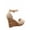 Nude, variant on Seal Women's Fashion Ankle Buckle Strap Wedge Heel Platform Sandal Shoes
