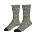 thumbnail image 4 of Crew Socks for Women Men, Cute bee grey funny  Moisture Running Athletic Football Striped Socks Cushion Tube Socks, 4 of 7