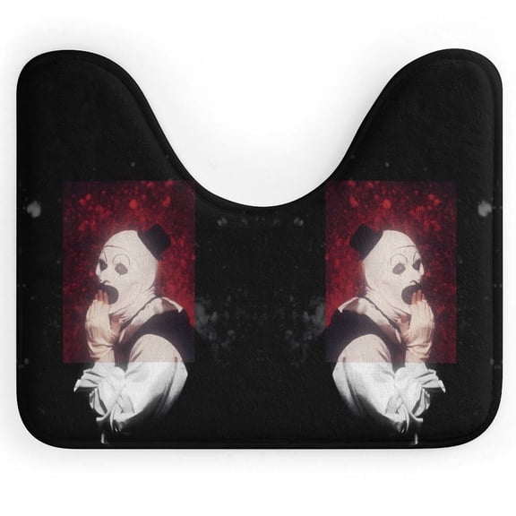 Art The Clown U-Shape Rug, Ultra Soft Washable Toilet Mat, Non Slip Absorbent Bath Rug Water Absorbent for Bathroom