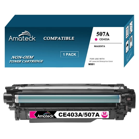 Amateck Compatible Toner Cartridge Replacement for HP CE403A 507A Magenta 1 Pack for Enterprise 500 Color M551dn, M551n, M551xh, M575dn, M575f, M575c, M570dn