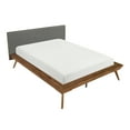 LHYY 1pc Queen Platform Bed Upholstered Headboard Dark Gray Chestnut ...