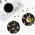 thumbnail image 5 of Balery 6 Pcs Christmas Gold Deersleather Coasters Set, Drink Table Cup Coasters For Living Room Kitchen Coffee Decor, 5 of 9