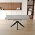 thumbnail image 5 of Extendable Dining Table Set for 6-8 Person with C-Shaped Soft Padded Armless Chairs and Metal Legs, 62.4" to 78.15" Size for Dining Room, 5 of 9