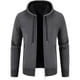 thumbnail image 2 of Gibobby Suéteres para hombre suéter de algodón con cierre completa para hombre(Gris oscuro,G), 2 of 4