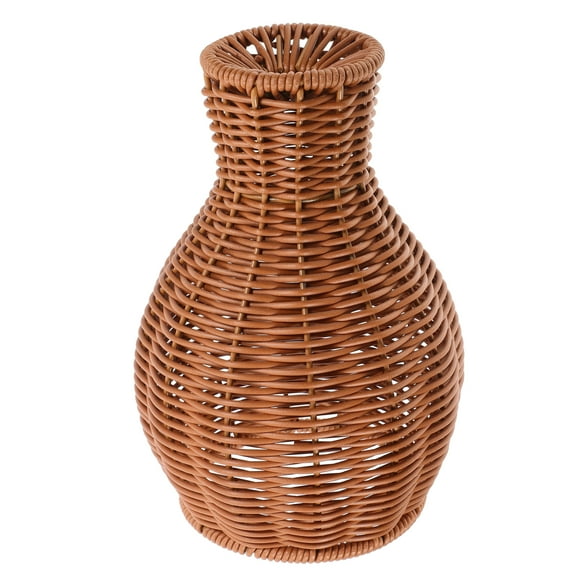 SEWCHICS Woven Basket Vase Small Vase For Flowers Coffee PVC 1Pack Decoration