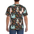 thumbnail image 3 of Bixox Men's Rabbit Is Eating Carrots Printed Short Sleeve Skinny Athletic T-Shirt, 3 of 6