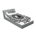 thumbnail image 2 of Ambesonne Japanese Fitted Sheet & Pillow Sham Set, Ying Yang Black White, Twinxl, Black White, 2 of 2