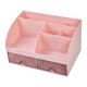 thumbnail image 2 of Organizador de escritorio con cajones multifunción para oficina, almacenamiento de brochas de maquillaje Rosa, 2 of 6