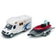 thumbnail image 4 of Autocaravana Camper Remolque Remolque Lancha rápida Modelo Diecast Toys para niños Pull Back Rv Vehículo de juguete Playa Sandbox Aventura al aire libre 3 4 5 6 7 años Niños pequeños Regalos de cumple, 4 of 5