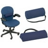 DMI Lumbar Roll Back Support Cushion Pillow - Foam Lumbar Cushion with Cover and Strap, Navy