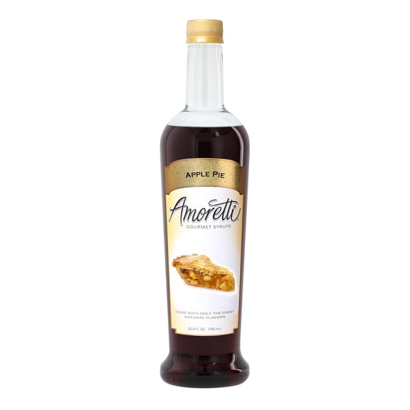 Amoretti - Apple Pie Gourmet Syrup, 94 Servings Per Bottle (750 ml), for Flavoring Coffees, Cocktails, and other Beverages, Gluten Free, GMO/GEO Free, Preservative Free