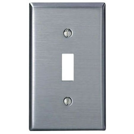 Leviton 84001-40 1-Gang Toggle Device Switch Wallplate, Standard Size, Device Mount, Stainless Steel