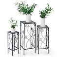 thumbnail image 4 of Patiojoy Set of 3 Metal Plant Stand 3 Pieces Flower Pots Display Rack with Crystal Floral Design for Garden Square, 4 of 7