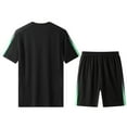 thumbnail image 7 of Track Suits Mens,T Shirt Set Short Sleeve Loose Breathable Fitness Casual Summer Sportswear for Exercise and Running,Men Sweatsuits Sets,Z02 Green,L, 7 of 7