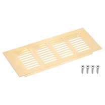 Air Vents Cover, 1Pcs 200 x 80mm - Aluminum Alloy Mesh Air Return Vent Cover, Rectangle Louvered Ventilation Grille for Shoe Cabinet Wardrobe (Gold)