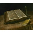 thumbnail image 2 of van Gogh, Vincent 14x12 Black Ornate Wood Framed with Double Matting Museum Art Print Titled - Still life with Bible, 2 of 4