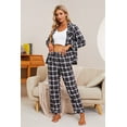 thumbnail image 5 of HEARTNICE 100% Cotton Pajama Set for Women, Button Down Plaid Sleepwear Long Sleeve Flannel Pajamas Set,(Navy-Army Geen Plaid,L), 5 of 5
