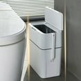 thumbnail image 4 of YIEMEEN Rectangular Trash Bin with Toilet Brush Household Trash Can Slim Garbage Bin, 4 of 17