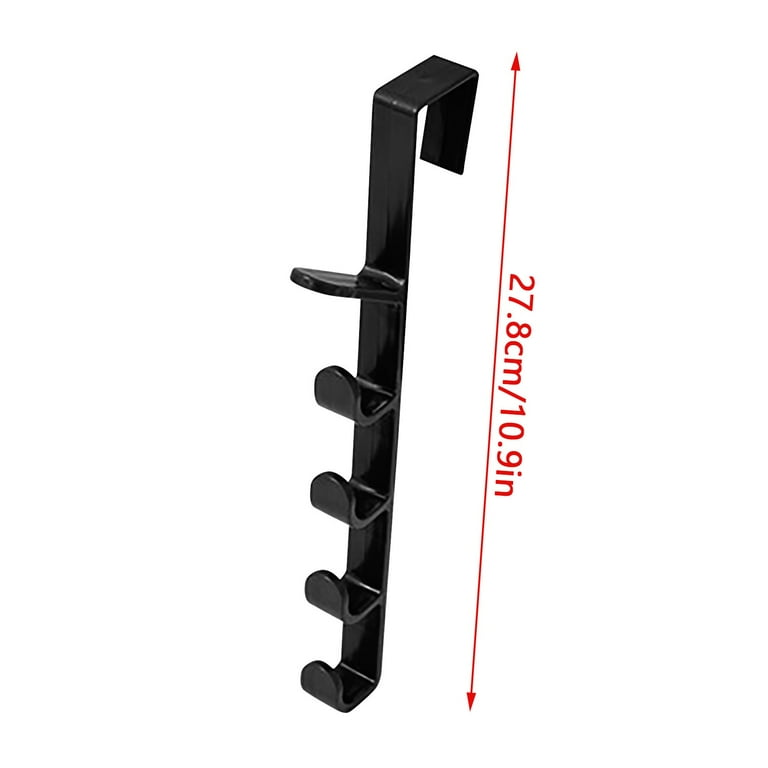 FZM Hooks Over The Door Hook Hanger | 5-Hook Heavy-Duty Organizer Rack for  Coats, Hats