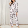thumbnail image 2 of Yiaed Pink Butterflies (2) Print Pajamas Women's Long Sleeve Sleepwear Soft Button Down Loungewear Pjs Lounge Set Nightwear Womens Pajama Pants-X-Large, 2 of 7