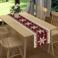 thumbnail image 2 of Christmas Table Runner, Red Black Buffalo Plaid Seasonal Winter Snowflake Xmas Merry Christmas Coffee Table Center Decor for Family Kitchen Outdoor Farmhouse Holiday Party Table Decorations, 13"x90", 2 of 6