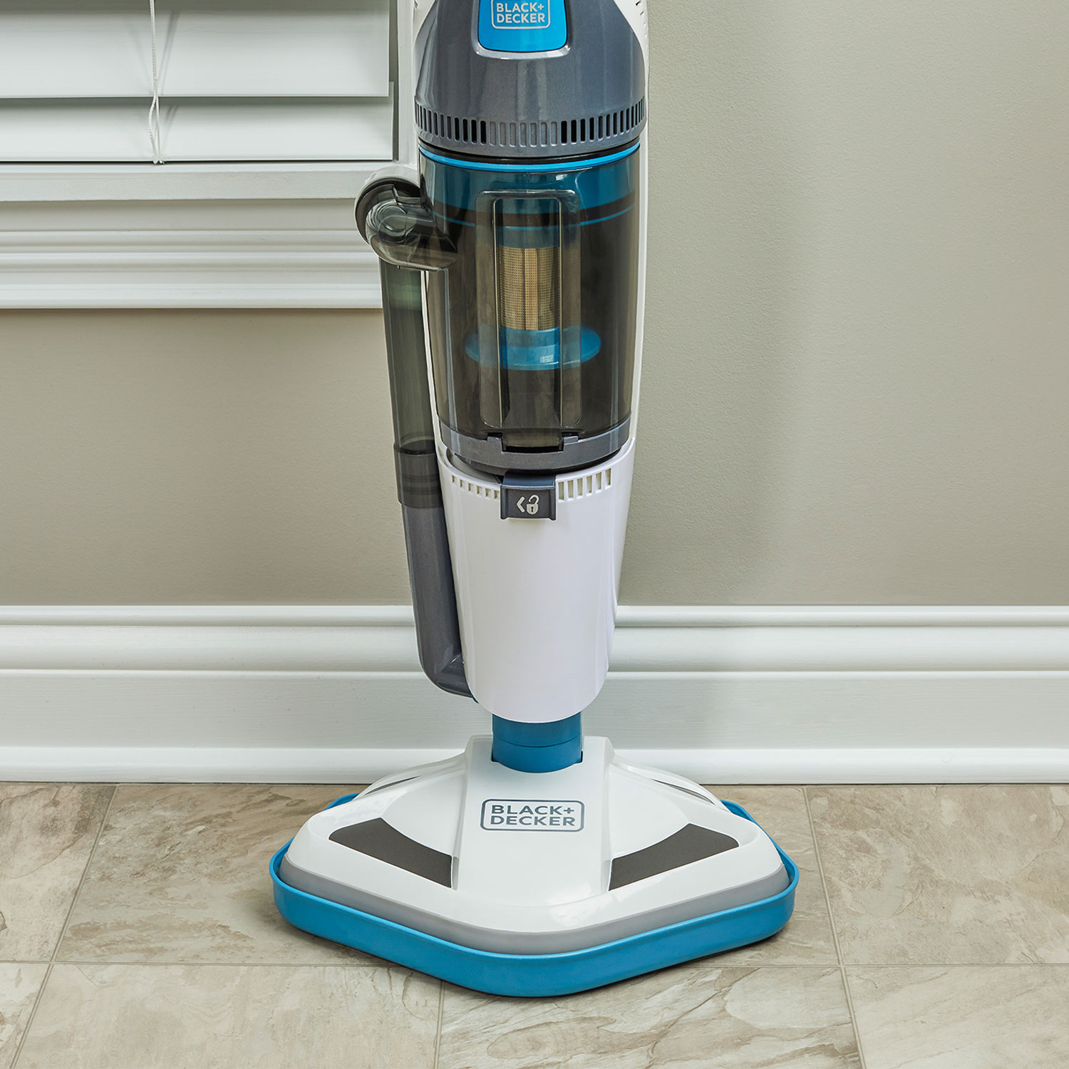 Black and Decker Corded Steam Mop Vacuum Duo w/ Bagless Vacuum Cleaner 