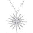 thumbnail image 4 of AFFY White Natural Diamond Sunburst Pendant Necklace in 14K Solid White Gold (0.62 Ct), 4 of 7