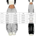 thumbnail image 3 of PFWOWB Graphic Baggy Sweatpants for Women Wide Leg Lounge Pants Drawstring Pockets, 3 of 4