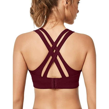 

QWZNDZGR Women High Impact Sports Bras Criss Cross Back Sexy Running Bra for Plus Size