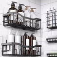 thumbnail image 4 of 2pcs Stylish and Sturdy Bathroom Shelf: Easy Install No Tools Needed Space Saver, 4 of 11