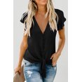 thumbnail image 1 of Women's Black Forever Tonight Button Tie Top, 1 of 14