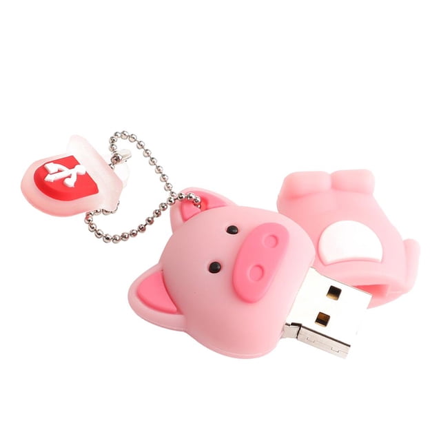 Memoria USB 8GB 16GB 32GB 64GB 128GB Cute Pig - Rosado 16GB - Rosado 16GB Sunnimix Unidad de pulgar flash USB